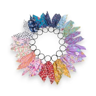 Conjunto de 15 lenços elásticos multicoloridos estampados