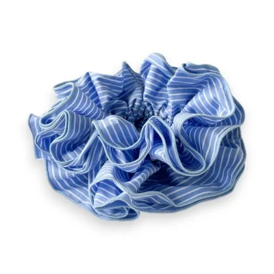 Elastico per capelli a righe blu e bianche