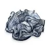 Navy blue and white striped scrunchie