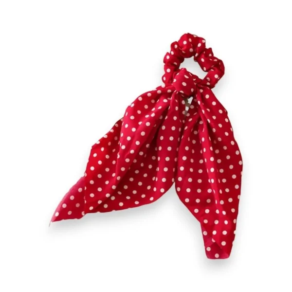 Scrunchie mit Rot-Weißem Polka-Dot-Muster