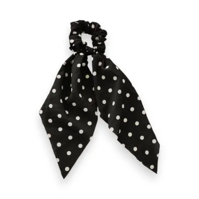 Scrunchie a pois bianco e nero