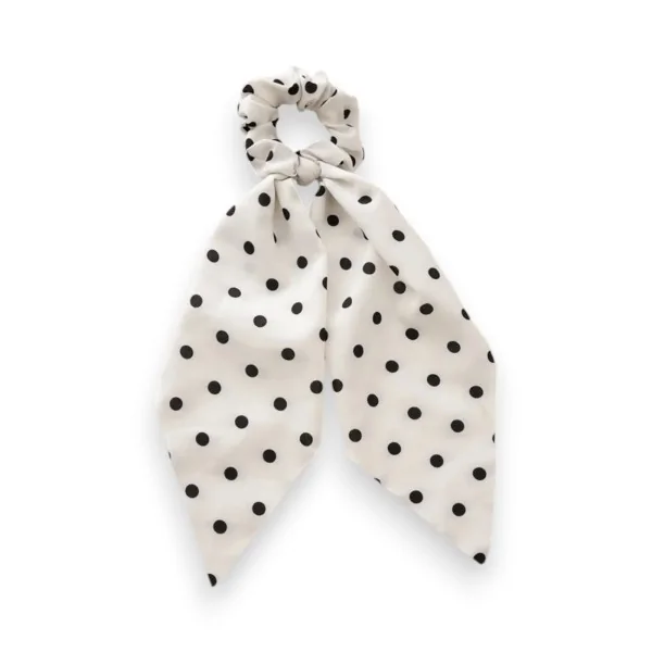 Polka dot black and white scrunchie scarf