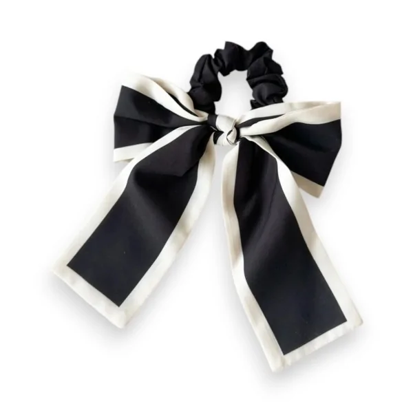 Elástico para cabelo fantasia nó preto e branco