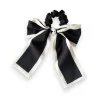 Fancy black and white knotted scrunchie