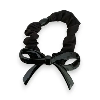 Schwarzes Haargummi mit starrem Knoten