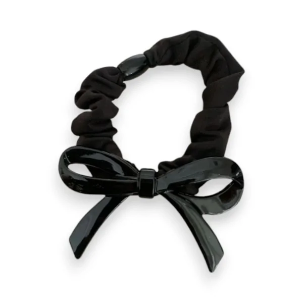 Elástico de cabelo preto com laço rígido