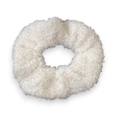 Elástico de cabelo encaracolado branco