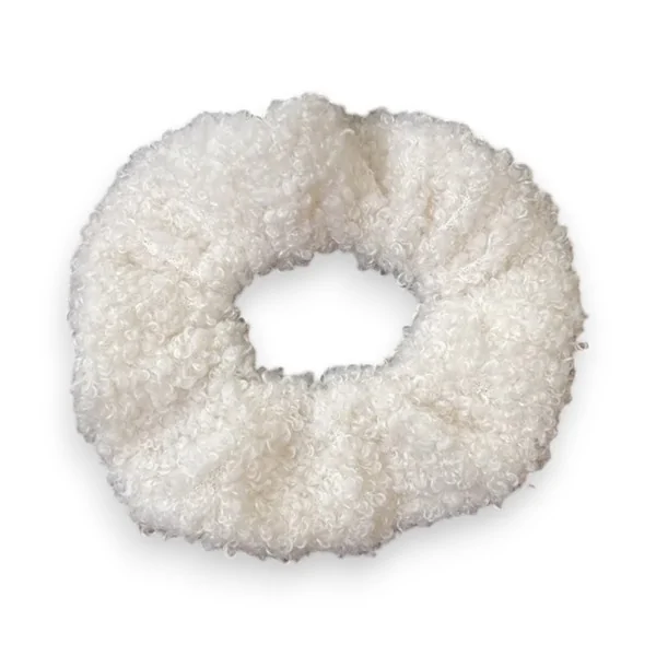 Weiße Scrunchie mit Frotteestoff