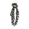 Scrunchie Leoparden-Schal Schwarz und Beige