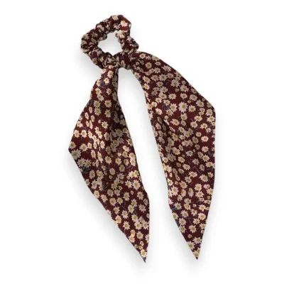 Scrunchie floral bordô