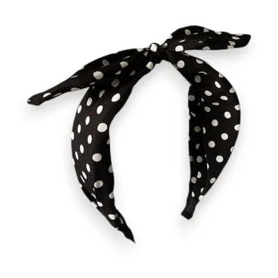Retro-schickes Haarband mit Polka-Dots in Schwarz und Weiß