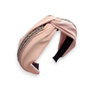 Fantasievoller Haarreif in Altrosa mit Strass