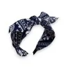 Fancy headband with navy blue bandana print