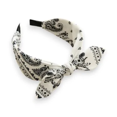 Fascia per capelli bandana bianca larga