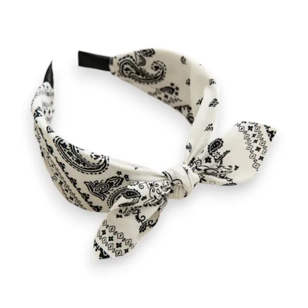 Fascia per capelli bandana bianca larga