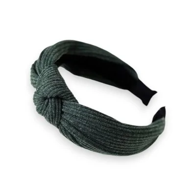 Diadema de punto verde botella