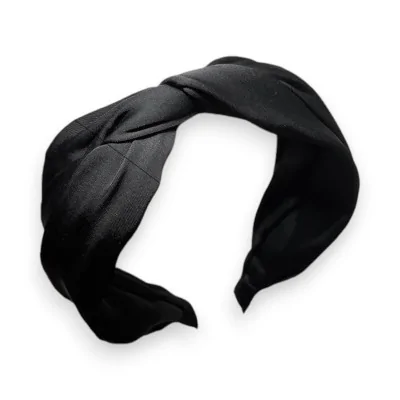 Fancy black twisted bow headband