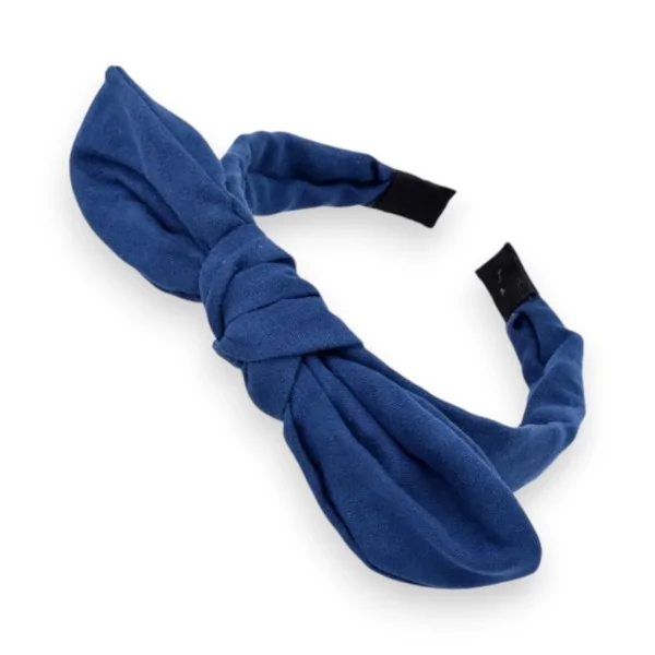 Haarreif mit marineblauer Schleife aus Wildlederimitat