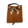 Sac à main Gallantry Camel rigide avec nœud foulard | Mode Tendance