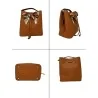 Bolso de mano Gallantry Camel rígido con nudo de pañuelo | Moda Tendencia