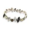 Bracelet Ikita argenté vieilli design géométrique | Bijou fantaisie tendance