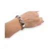 Aged silver Ikita bracelet with geometric design | Trendy fashion jewelry