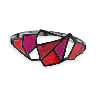 Geometrisches elastisches Armband in Fuchsiarot von Ikita
