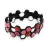 Bracelet élastique alvéolé Ikita rose et rouge | Design hexagonal moderne