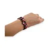 Bracciale elastico a nido d'ape Ikita rosa e rosso | Design esagonale moderno