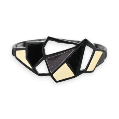 Pulseira elástica geométrica Ikita Preto e branco quebrado