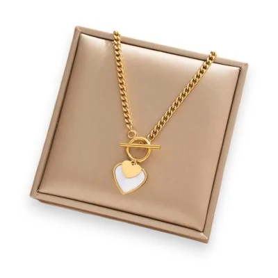 Colar Coração Perolado Dourado