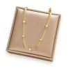 Stainless Steel Necklace with Mother-of-Pearl and Gold Stars