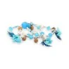 Conjunto de 3 pulseiras elásticas de fantasia turquesa