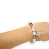 Ikita Armband mit rosa Glasperlen | Eleganter Modeschmuck mit Feder