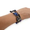 Modisches 3-reihiges Armband mit blauen Perlen | Trendiges Schmuckstück Mode & Accessoires