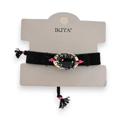 Pulseira de fantasia Ikita em tecido preto