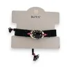 Bracelet Ikita en velours noir et médaillon doré | Bijou fantaisie ajustable