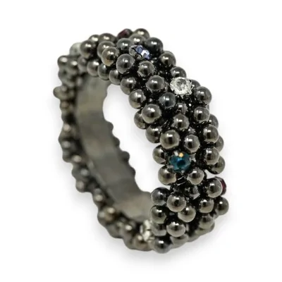 Bracciale rigido elastico fantasia con piccole perle