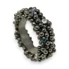Bracelet fantaisie élastique perles grises et strass | Mode Tendance