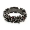 Elastisches Modeschmuck-Armband mit grauen Perlen und Strass | Trendige Mode