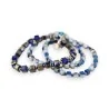 Bracelets Fantaisie Ikita | Set de 3 Bracelets Perles Bleues Élastiques