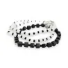 Bracelets Fantaisie Ikita Noir et Blanc - Lot de 3 Bracelets Élastiques Tendance