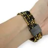 Pulseira Multi-camadas de Pérolas e Cristais | Bijuteria Elegante Preta e Dourada