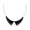 Collier Col Claudine Noir Ikita | Bijou Fantaisie Élégant et Ajustable