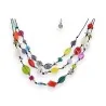 Colar Multi-Camadas Ikita | Bijuteria Fantasia com Pérolas Coloridas | Moda Tendência