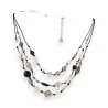 Collier Multi-rangs Perles Grises Ikita | Bijou Fantaisie Élégant & Ajustable