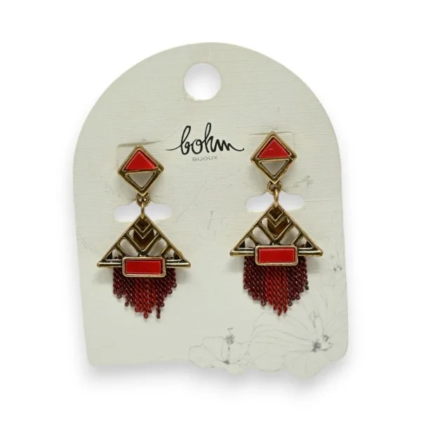 Pendientes colgantes de Bohm en rojo