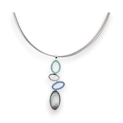 Collana fantasia geometrica blu di Ikita