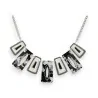 Collier Fantaisie Ikita Géométrique Noir et Blanc | Bijou Tendance Mode