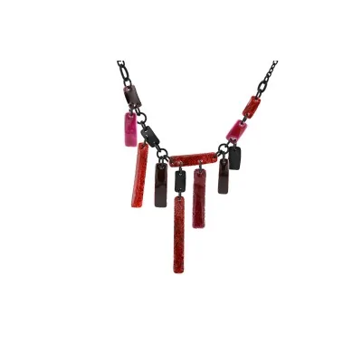 Collana bigiotteria Ikita nera e rossa
